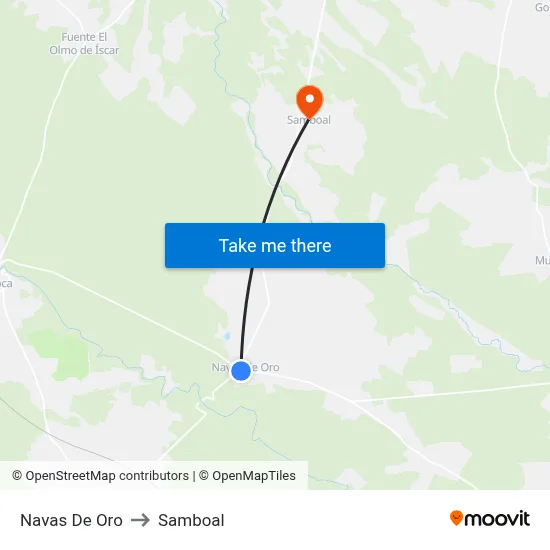 Navas De Oro to Samboal map