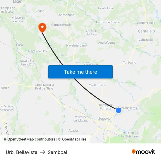 Urb. Bellavista to Samboal map