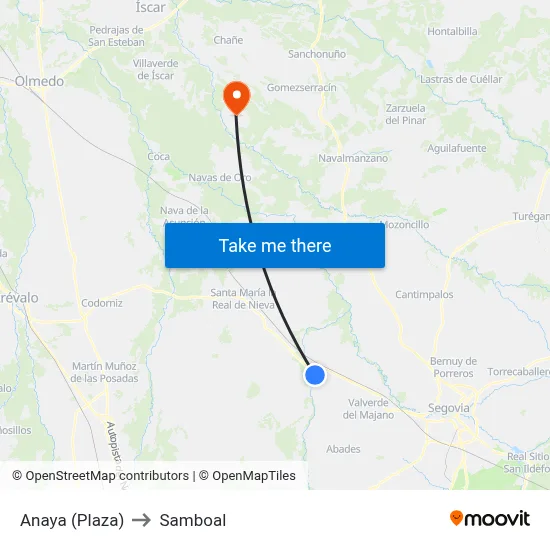 Anaya (Plaza) to Samboal map