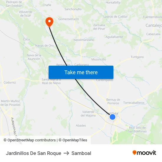 Jardinillos De San Roque to Samboal map