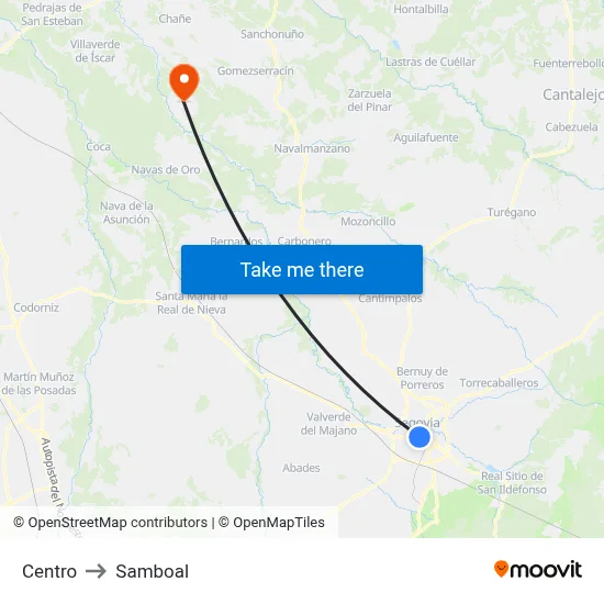 Centro to Samboal map