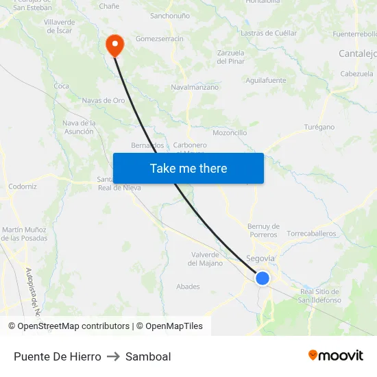Puente De Hierro to Samboal map