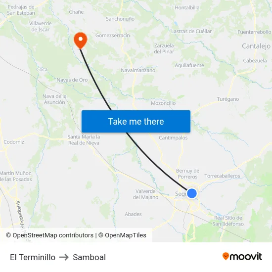 El Terminillo to Samboal map