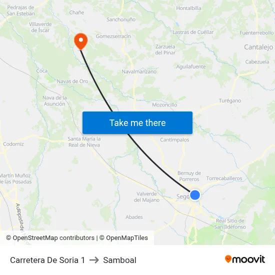 Carretera De Soria 1 to Samboal map