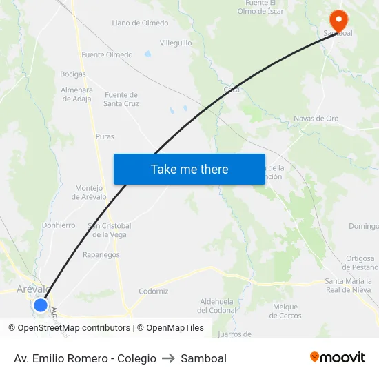 Av. Emilio Romero - Colegio to Samboal map