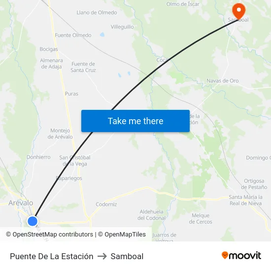 Puente De La Estación to Samboal map