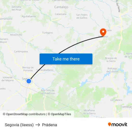 Segovia (Iieess) to Prádena map