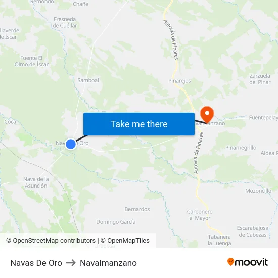 Navas De Oro to Navalmanzano map