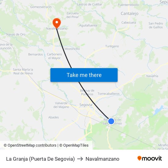 La Granja (Puerta De Segovia) to Navalmanzano map