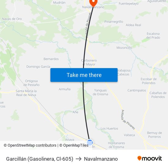 Garcillán (Gasolinera, Cl-605) to Navalmanzano map