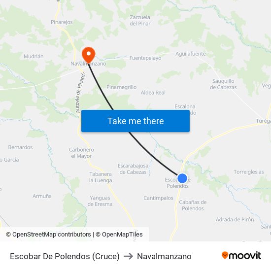 Escobar De Polendos (Cruce) to Navalmanzano map