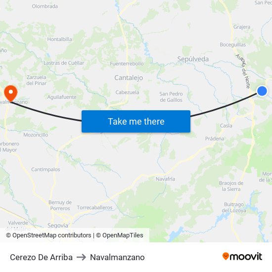 Cerezo De Arriba to Navalmanzano map