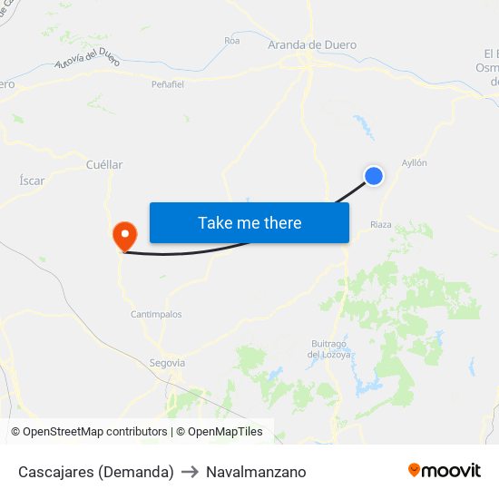 Cascajares (Demanda) to Navalmanzano map