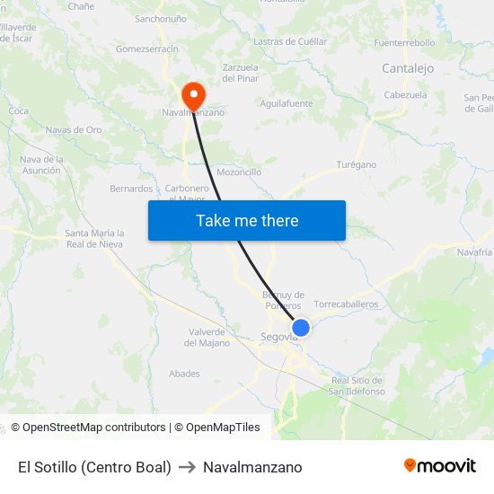 El Sotillo (Centro Boal) to Navalmanzano map