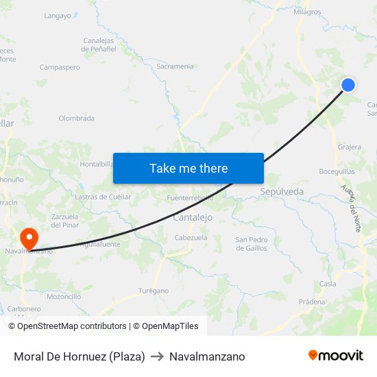 Moral De Hornuez (Plaza) to Navalmanzano map
