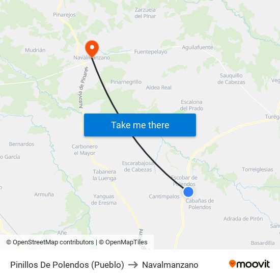 Pinillos De Polendos (Pueblo) to Navalmanzano map