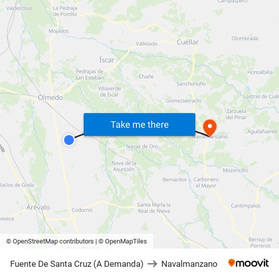 Fuente De Santa Cruz (A Demanda) to Navalmanzano map