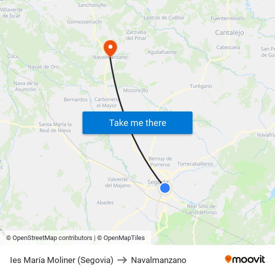 Ies María Moliner (Segovia) to Navalmanzano map