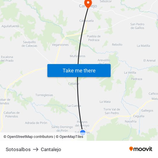 Sotosalbos to Cantalejo map