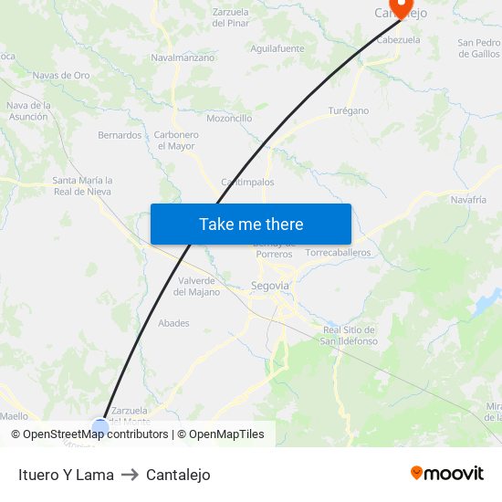 Ituero Y Lama to Cantalejo map
