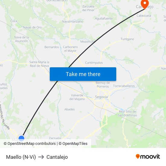 Maello (N-Vi) to Cantalejo map
