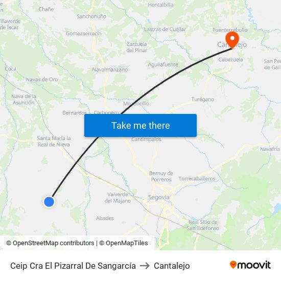 Ceip Cra El Pizarral De Sangarcía to Cantalejo map