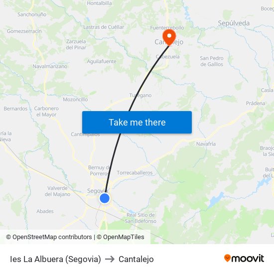 Ies La Albuera (Segovia) to Cantalejo map