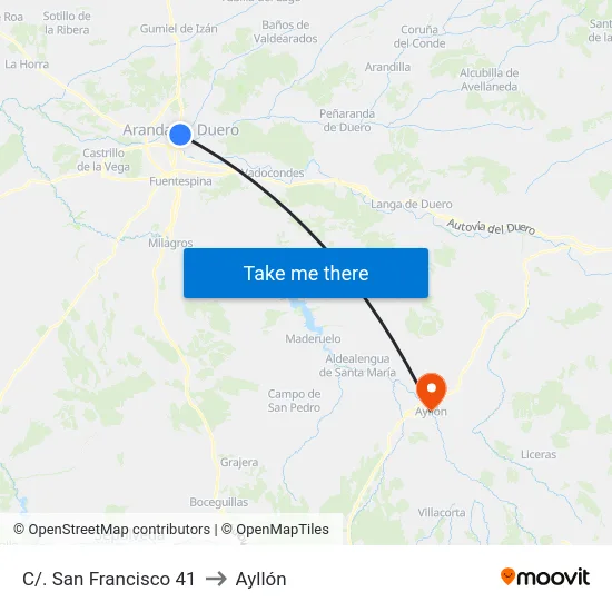 C/. San Francisco 41 to Ayllón map