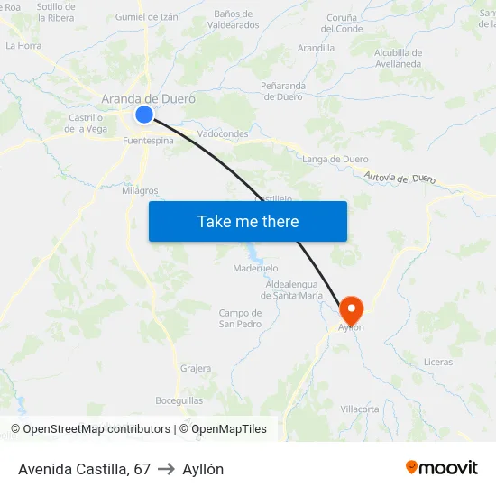 Avenida Castilla, 67 to Ayllón map