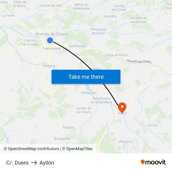 C/. Duero to Ayllón map
