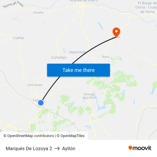 Marqués De Lozoya 2 to Ayllón map