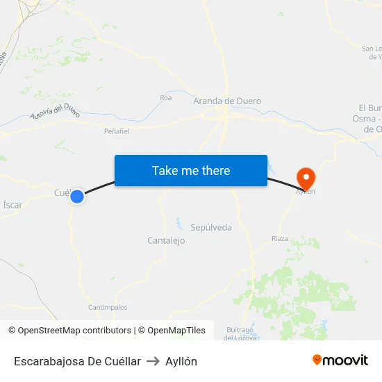 Escarabajosa De Cuéllar to Ayllón map