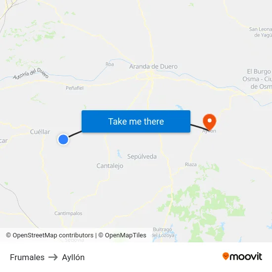 Frumales to Ayllón map