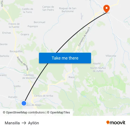 Mansilla to Ayllón map