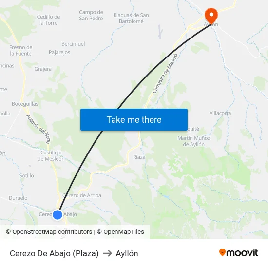 Cerezo De Abajo (Plaza) to Ayllón map