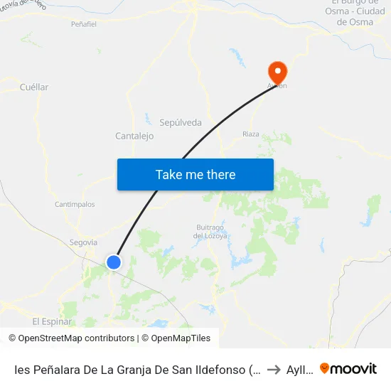 Ies Peñalara De La Granja De San Ildefonso (Ascenso) to Ayllón map