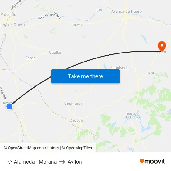 P.º Alameda - Moraña to Ayllón map