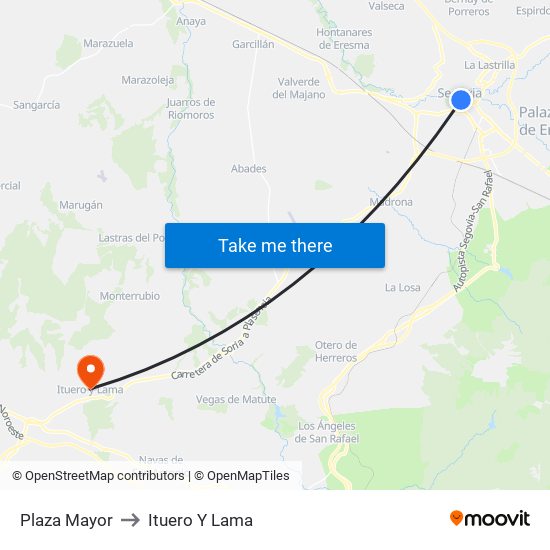 Plaza Mayor to Ituero Y Lama map