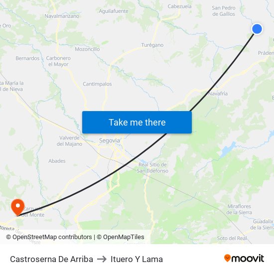 Castroserna De Arriba to Ituero Y Lama map