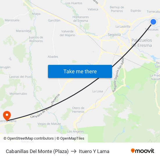 Cabanillas Del Monte (Plaza) to Ituero Y Lama map