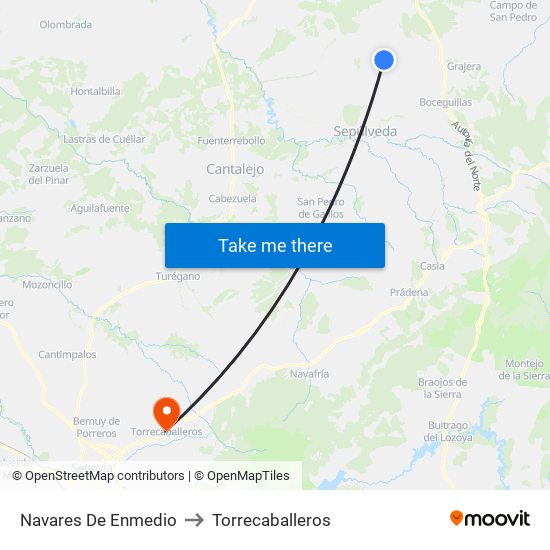 Navares De Enmedio to Torrecaballeros map