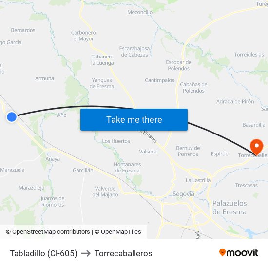 Tabladillo (Cl-605) to Torrecaballeros map