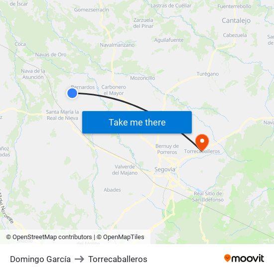 Domingo García to Torrecaballeros map