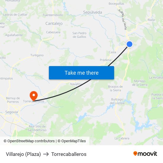Villarejo (Plaza) to Torrecaballeros map