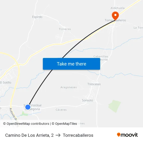Camino De Los Arrieta, 2 to Torrecaballeros map