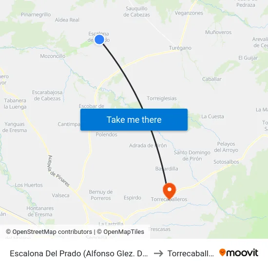 Escalona Del Prado (Alfonso Glez. De La Hoz) to Torrecaballeros map