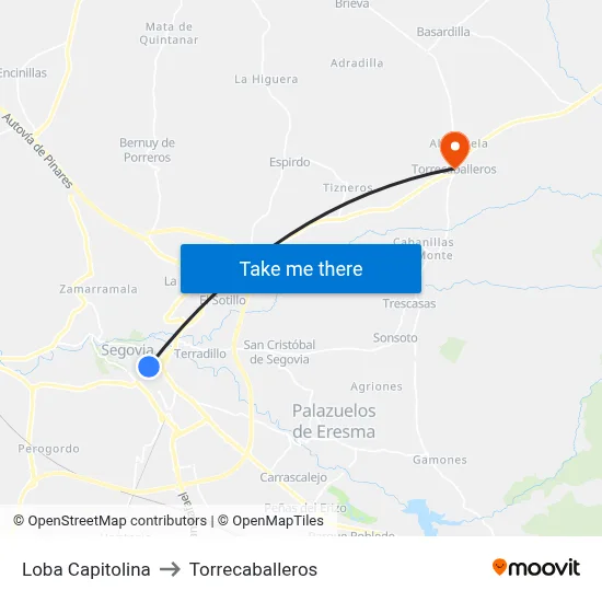 Loba Capitolina to Torrecaballeros map