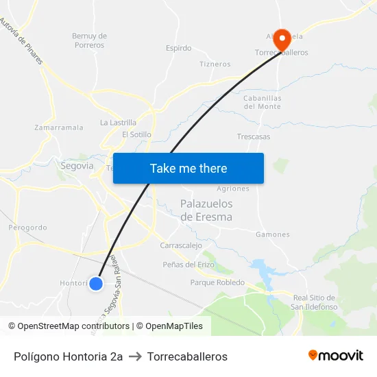 Polígono Hontoria 2a to Torrecaballeros map
