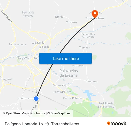 Polígono Hontoria 1b to Torrecaballeros map