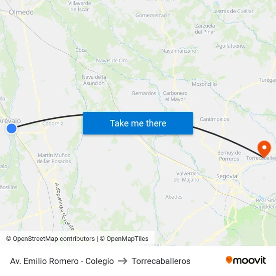 Av. Emilio Romero - Colegio to Torrecaballeros map